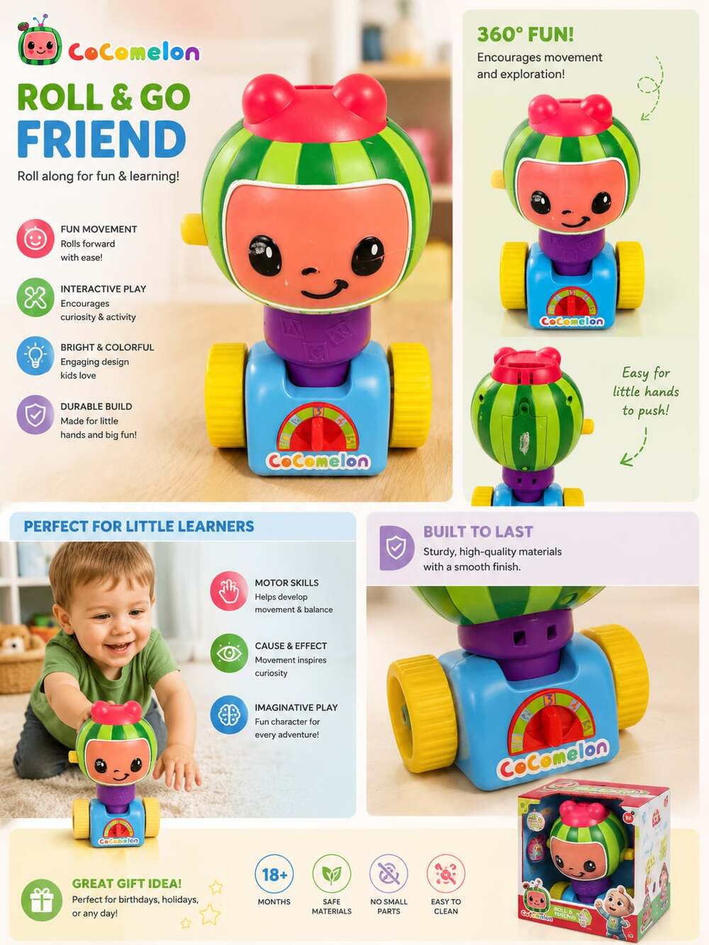 Cocomelon Roll & Go Friend Rolling Toy